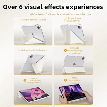 iPad Air 5 aizsargkaste ar zīmuļa atvilktni, akrila materiāls, magnētiskais Y statīvs, pret saliekšanos, saderīgs ar 9. paaudzes iPad