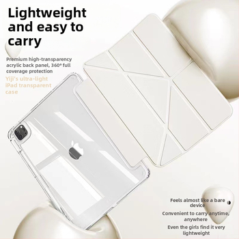 iPad Air 5 aizsargkaste ar zīmuļa atvilktni, akrila materiāls, magnētiskais Y statīvs, pret saliekšanos, saderīgs ar 9. paaudzes iPad