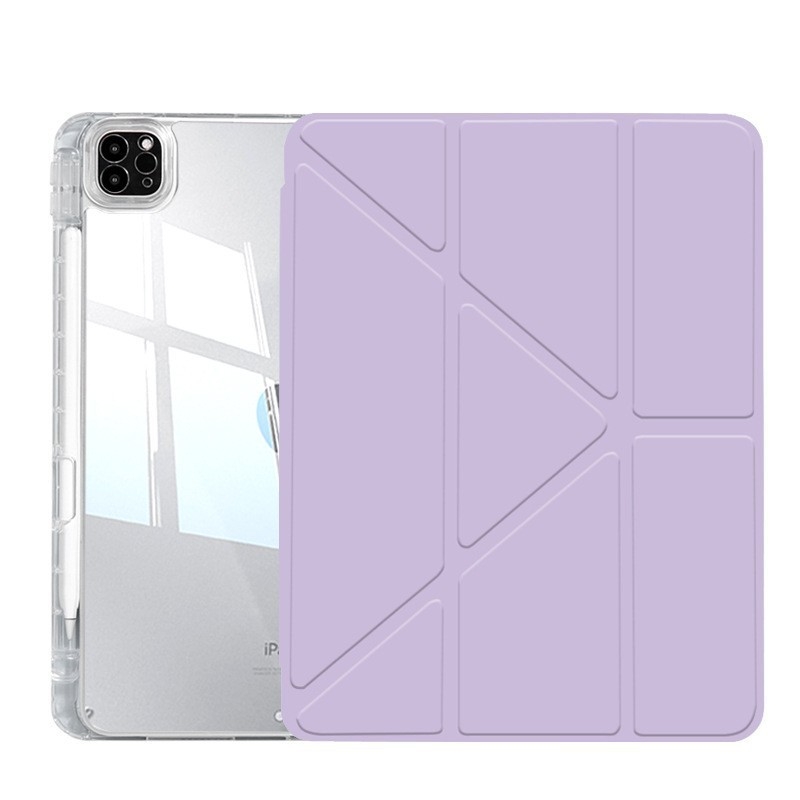 iPad Air 5 aizsargkaste ar zīmuļa atvilktni, akrila materiāls, magnētiskais Y statīvs, pret saliekšanos, saderīgs ar 9. paaudzes iPad