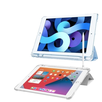 Ochranný kryt s priehradkou na pero pre iPad 9, iPad Air 10.9 a iPad Pro 11 – priehľadný, mäkké okraje, DIY dizajn