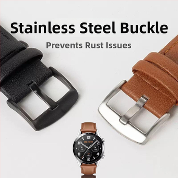 FKFM Кожена каишка за смарт часовник за Huawei GT6/GT5, Watch4 GT3 GT2 и Honor Magic — закопчаване с игла