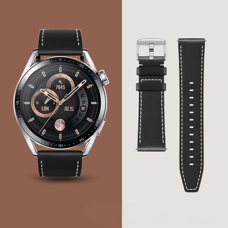 FKFM Кожена каишка за смарт часовник за Huawei GT6/GT5, Watch4 GT3 GT2 и Honor Magic — закопчаване с игла