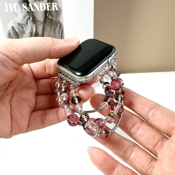 Liuli стъклени мънини еластична часовникова каишка – стилна, 20 г, съвместима със Samsung, Apple, Huawei и Fitbit