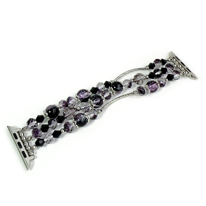 Liuli стъклени мънини еластична часовникова каишка – стилна, 20 г, съвместима със Samsung, Apple, Huawei и Fitbit