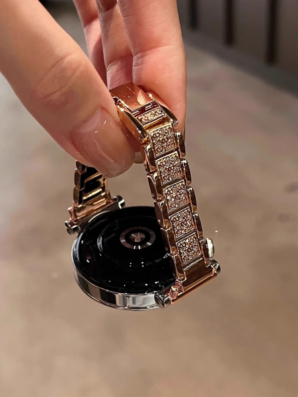 Метална лента за часовници Huawei и Apple, стилен дизайн, закопчаване със щракване, съвместима с различни ширини връзки