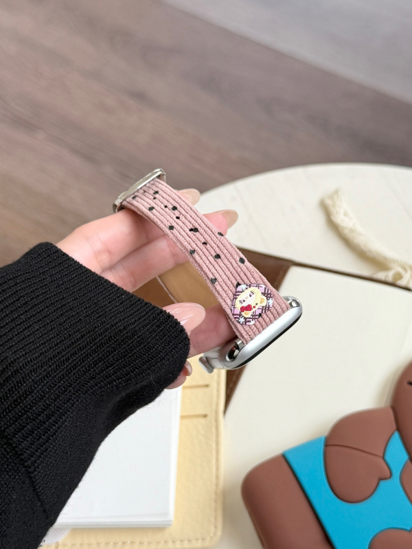 Bratara de ceas Corduroy și piele, cu închidere magnetică; Compatibilă cu Apple, Huawei și Xiaomi; Greutate 15 g; Lansare 2025