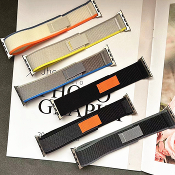 Apple Watch ремък от канвас с велкро — съвместим с Apple Watch Series, пролет 2024, без марка, стил бизнес/ежедневен/спорт, модерен градски стил