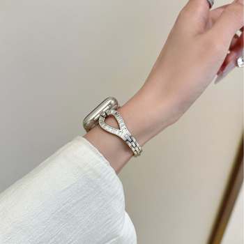 Метална гривна за часовник с дизайн водна капка и диаманти, за Apple Watch, Huawei, Samsung и Xiaomi