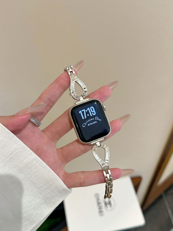 Метална гривна за часовник с дизайн водна капка и диаманти, за Apple Watch, Huawei, Samsung и Xiaomi