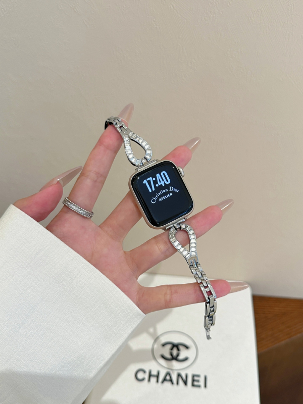 Метална гривна за часовник с дизайн водна капка и диаманти, за Apple Watch, Huawei, Samsung и Xiaomi