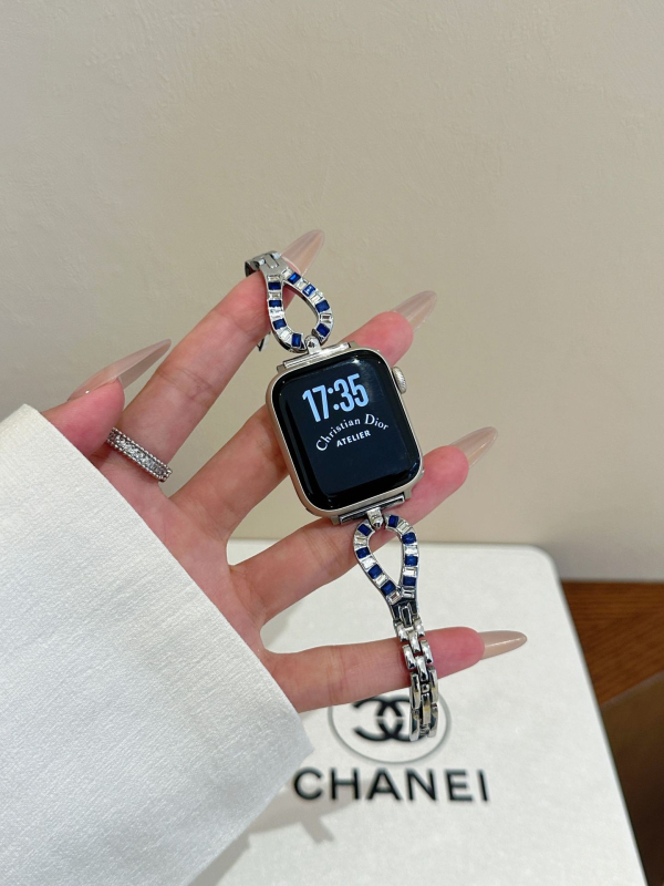 Метална гривна за часовник с дизайн водна капка и диаманти, за Apple Watch, Huawei, Samsung и Xiaomi