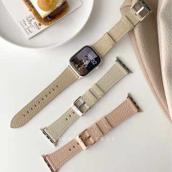 Brățară din piele cu model lychee pentru Apple Watch Series 1–8 (22mm, lansare 2022, modă)