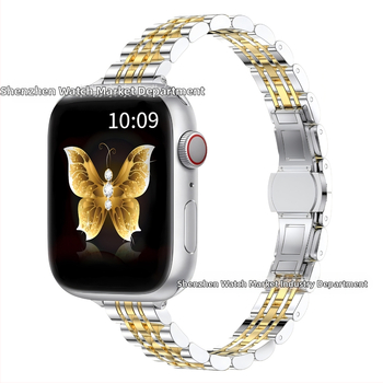 Kangtai стоманена лента за Apple Watch S9/Ultra2 с пеперудена закопчалка