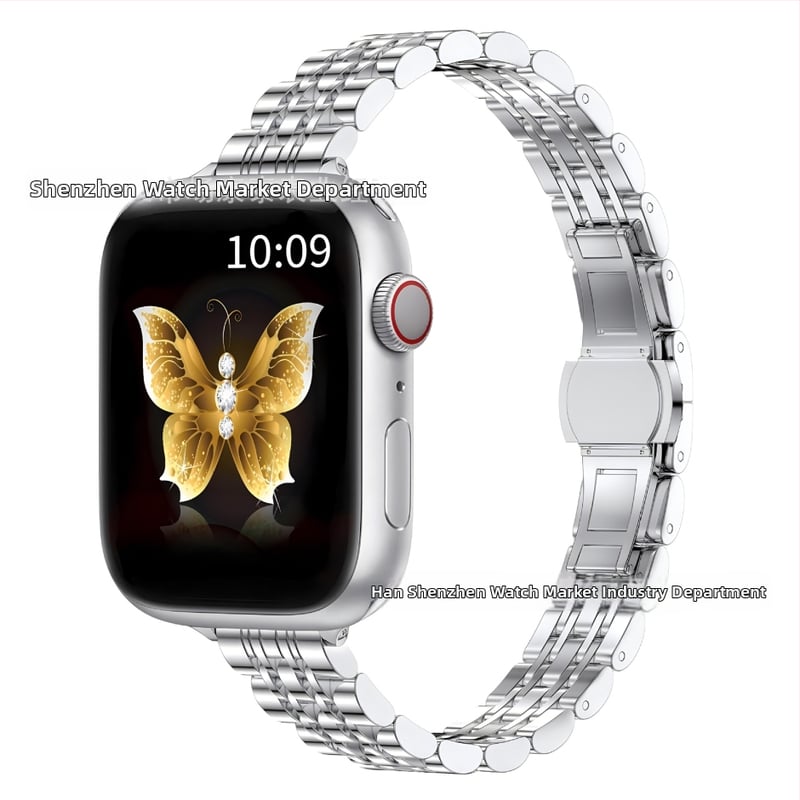 Kangtai стоманена лента за Apple Watch S9/Ultra2 с пеперудена закопчалка