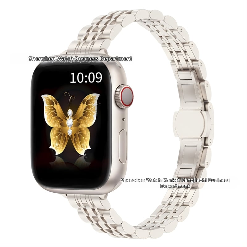 Kangtai стоманена лента за Apple Watch S9/Ultra2 с пеперудена закопчалка