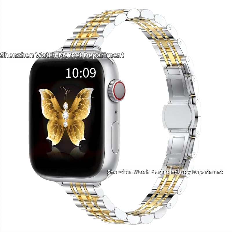 Kangtai стоманена лента за Apple Watch S9/Ultra2 с пеперудена закопчалка