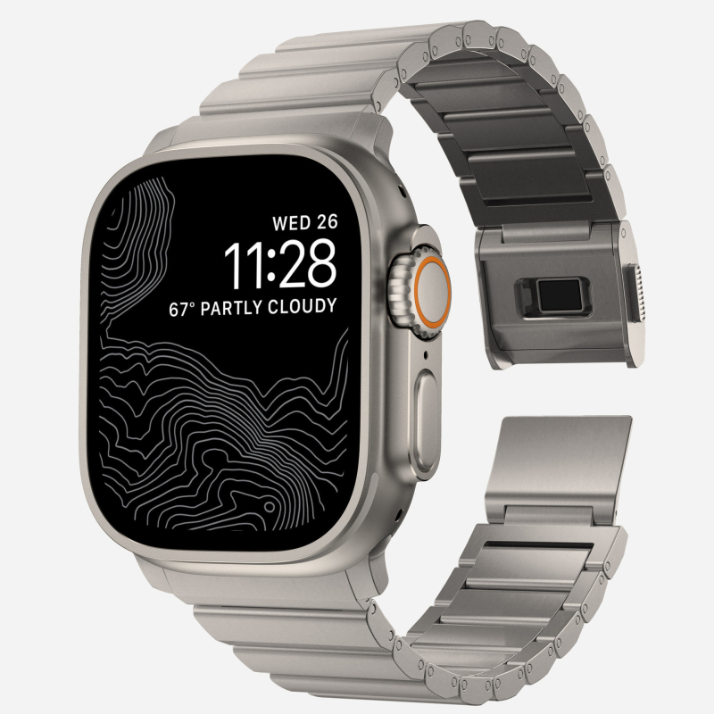 Narukvica za sat od titan čelične legure s magnetnim kopčom, kompatibilna s Apple Watch i Samsung Ultra.