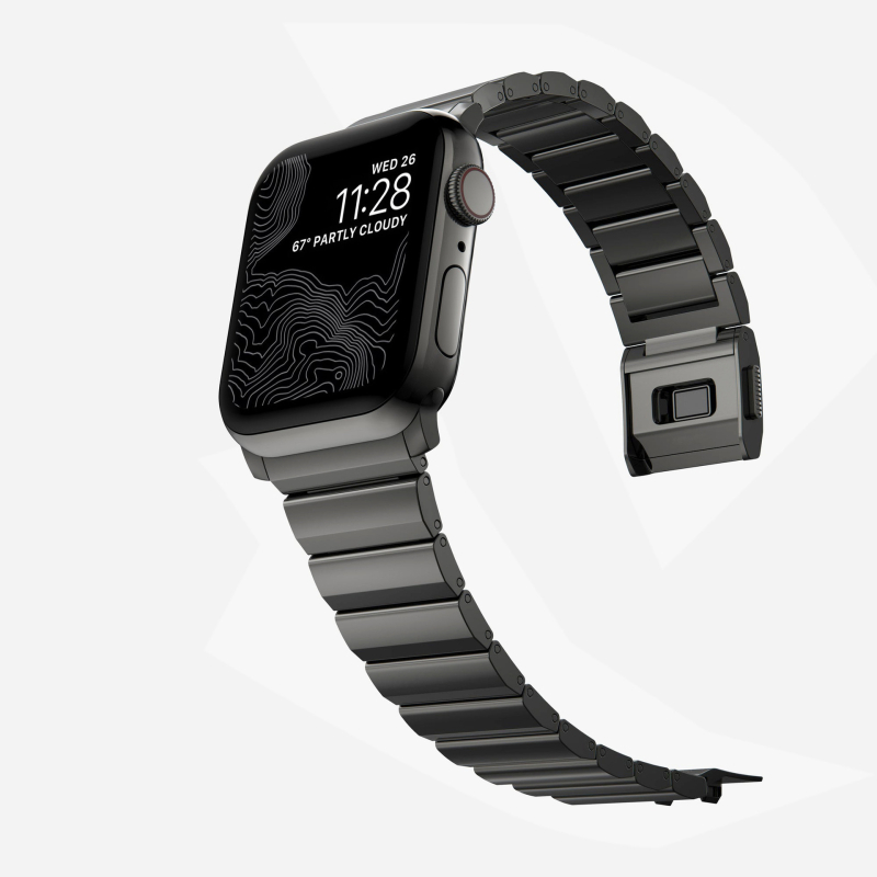 Narukvica za sat od titan čelične legure s magnetnim kopčom, kompatibilna s Apple Watch i Samsung Ultra.