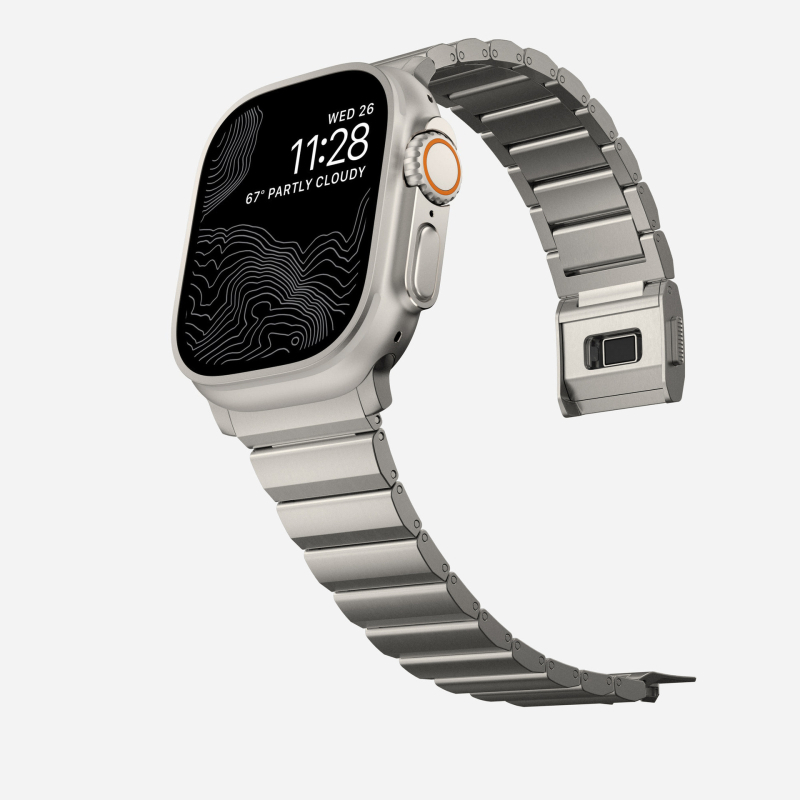 Narukvica za sat od titan čelične legure s magnetnim kopčom, kompatibilna s Apple Watch i Samsung Ultra.