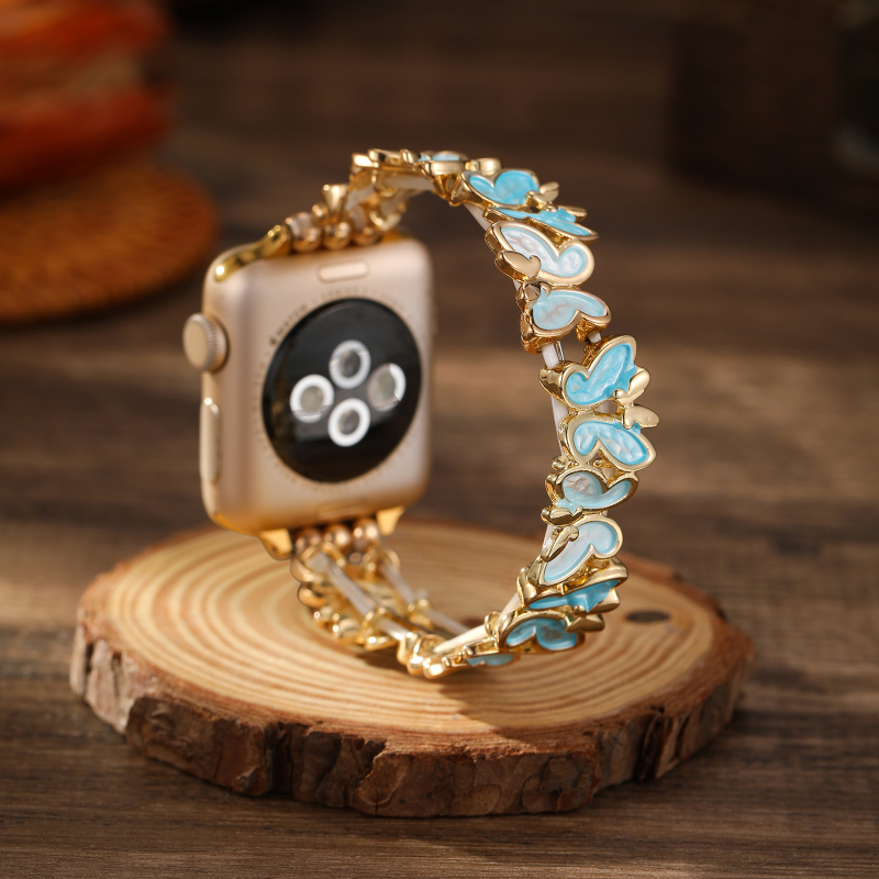 Пеперудена метална каишка за Apple Watch — метална конструкция, закопчаване с едно преминаване, персонализирани размери на интерфейса, стилна