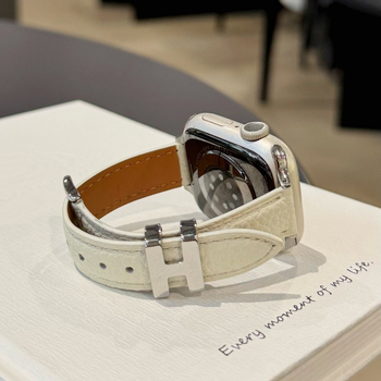 Каишка за смарт часовник от естествена кожа, катарама с пин, съвместима с Apple, Samsung и Huawei, пусната през 2025 г.