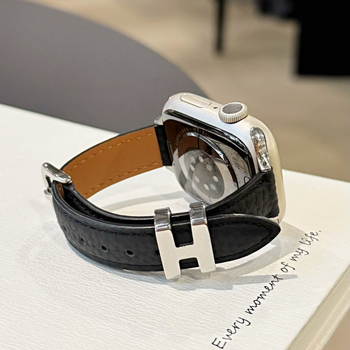 Каишка за смарт часовник от естествена кожа, катарама с пин, съвместима с Apple, Samsung и Huawei, пусната през 2025 г.