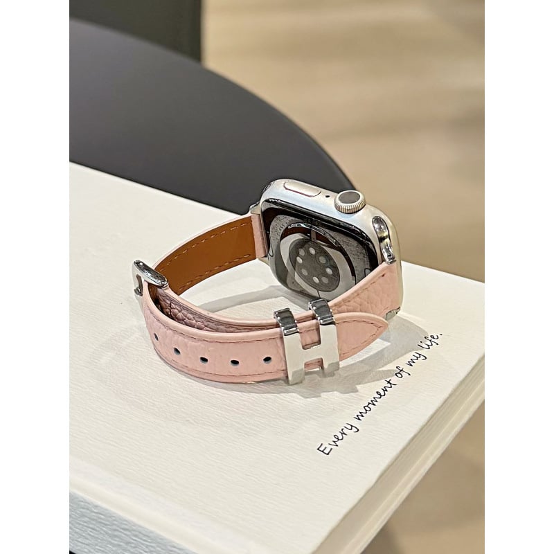 Каишка за смарт часовник от естествена кожа, катарама с пин, съвместима с Apple, Samsung и Huawei, пусната през 2025 г.