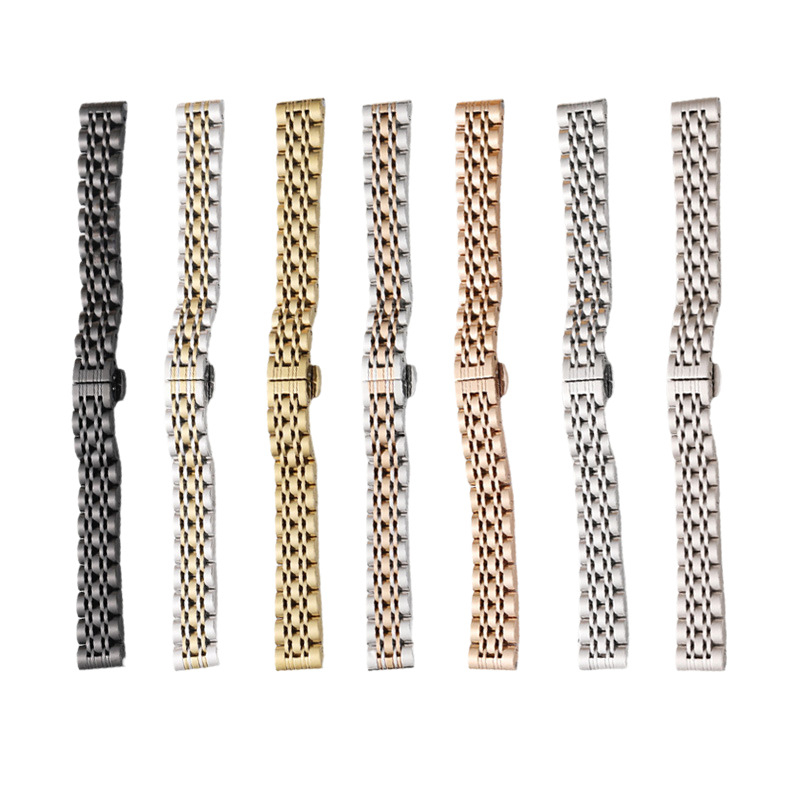 Apple Watch неръждаема стомана каишка с пеперудна катарама, седемзвено звено, тънък модел