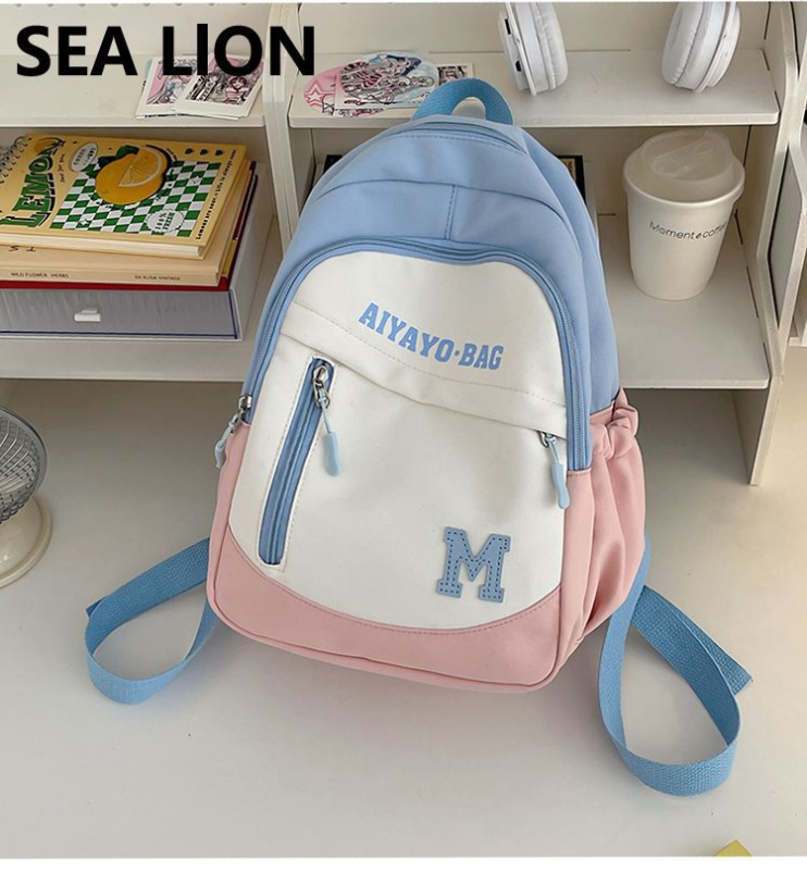 Mergaičių mokymosi ir kelionėse kuprinė, skirta 1–2 klasei, iš poliesterio, tinkama mokyklai ir išvykoms