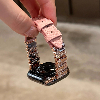 Каишка за Apple Watch: кожена, 14 мм интерфейс, закопчалка с игла, марка Spring Rice, съвместима с Apple