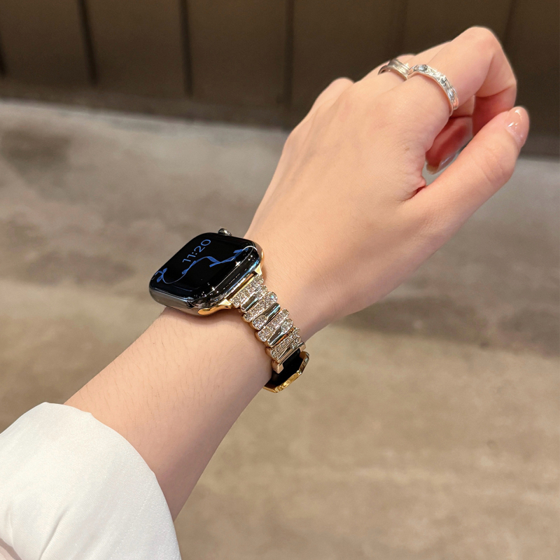 Каишка за Apple Watch: кожена, 14 мм интерфейс, закопчалка с игла, марка Spring Rice, съвместима с Apple