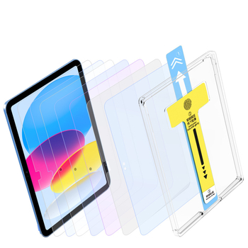 iPad 10. paaudzes/11. paaudzes stikla ekrāna aizsargs — 0,33 mm Asahi stikls; priekšējā ekrāna aizsardzība; pret zilā gaisma; putekļu izturīgs; pret pirkstu nospiedumiem