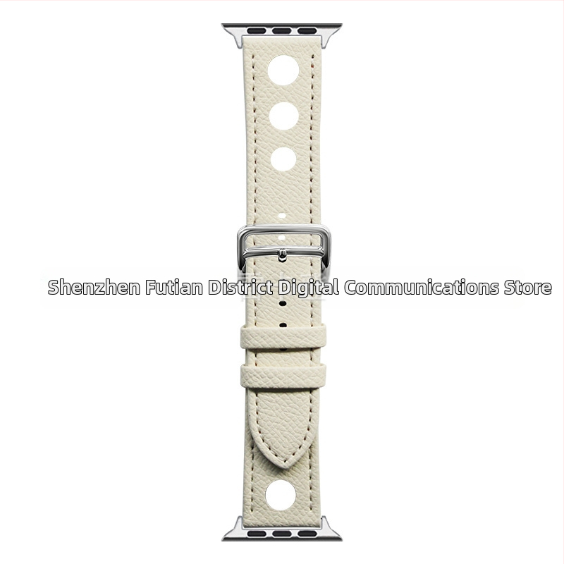 Rekdn каишка за Apple Watch, микрофибърна кожа, 22 мм интерфейс, закопчалка с пин, палмова шарка, модерен стил.