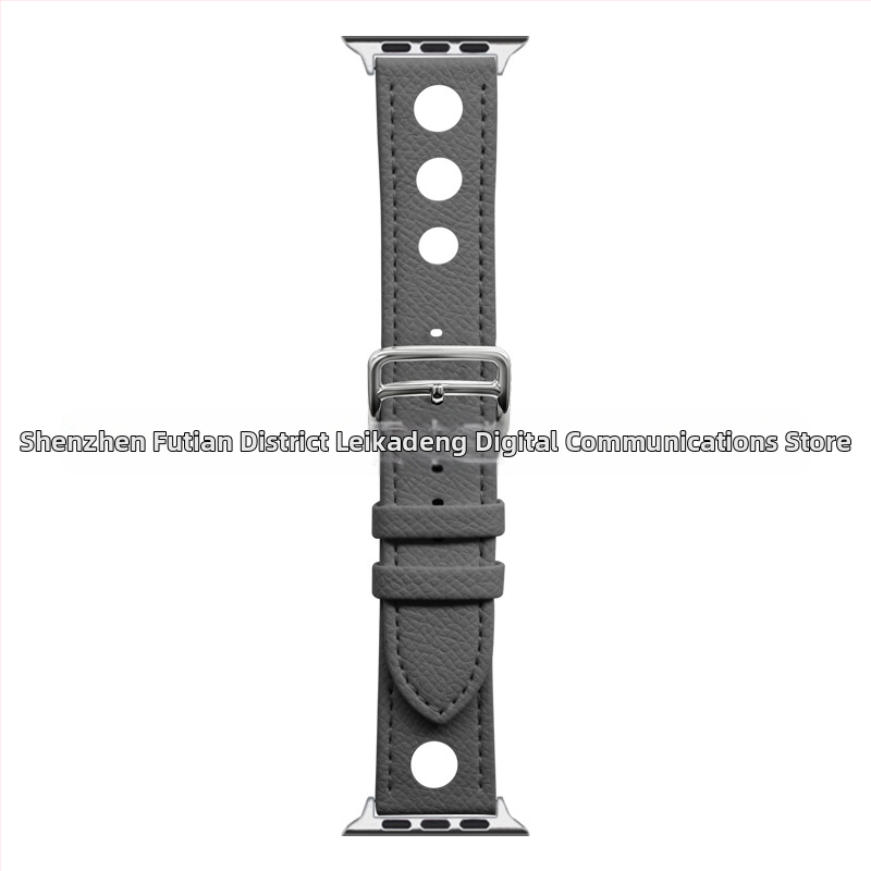 Rekdn каишка за Apple Watch, микрофибърна кожа, 22 мм интерфейс, закопчалка с пин, палмова шарка, модерен стил.