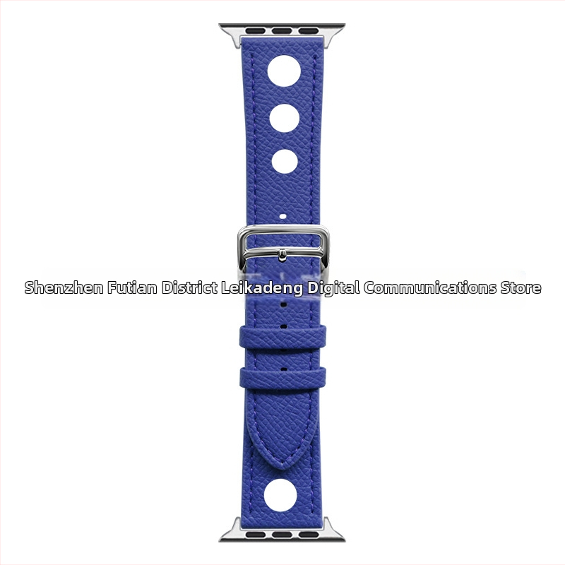 Rekdn каишка за Apple Watch, микрофибърна кожа, 22 мм интерфейс, закопчалка с пин, палмова шарка, модерен стил.