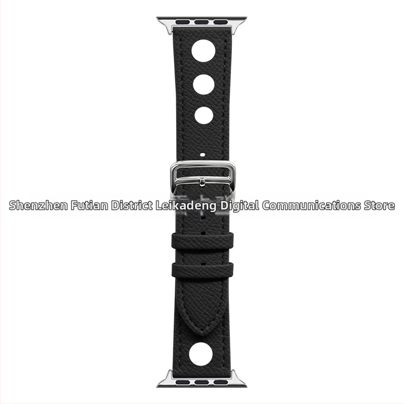 Rekdn каишка за Apple Watch, микрофибърна кожа, 22 мм интерфейс, закопчалка с пин, палмова шарка, модерен стил.