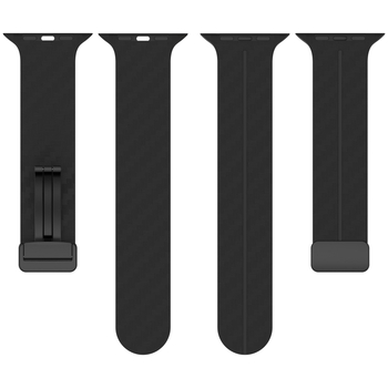 Силиконова гривна за Apple Watch с карбонов модел, магнитна сгъваема катарама, съвместима със серия 1–10