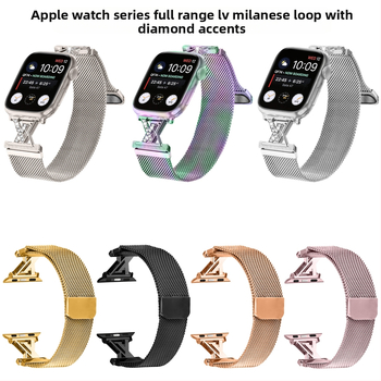 Diamantový milánsky náramok pre Apple Watch Ultra 2 a séria 1–10, 20 mm, magnetické zapínanie, obvod zápästia 14–20 cm