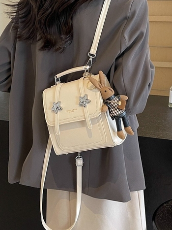 Rucsac dama din PU, stil urban minimalist, vară 2024, impermeabil, design tridimensional