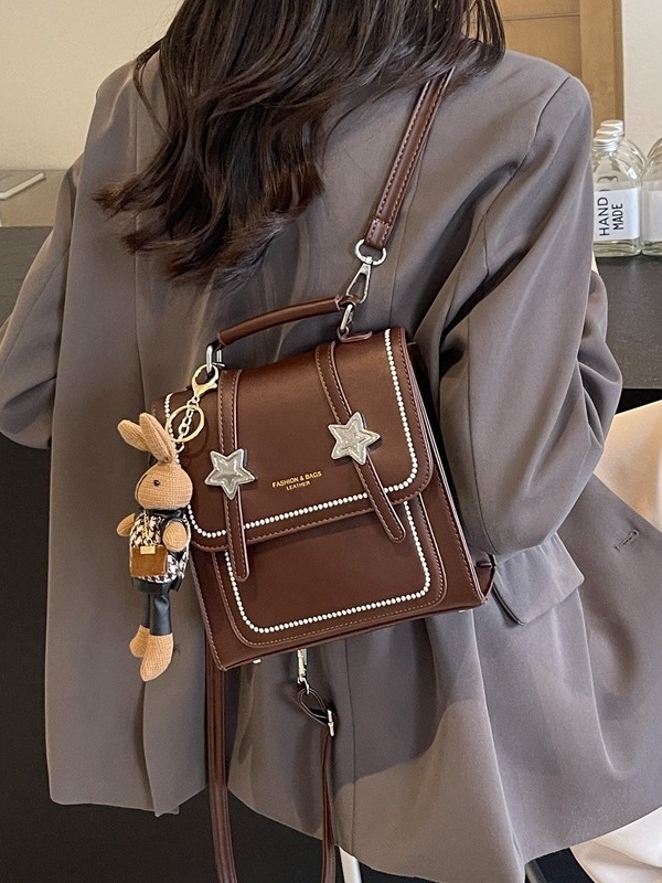 Rucsac dama din PU, stil urban minimalist, vară 2024, impermeabil, design tridimensional