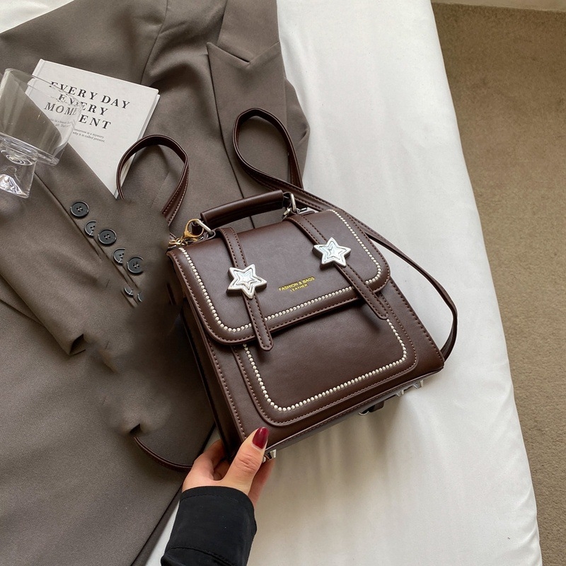 Rucsac dama din PU, stil urban minimalist, vară 2024, impermeabil, design tridimensional