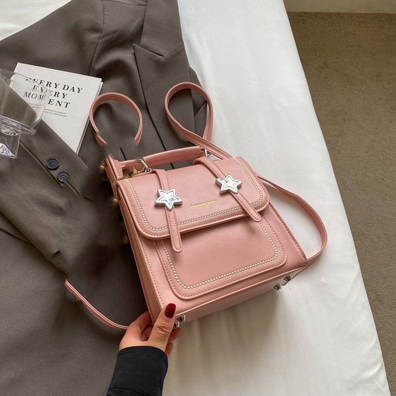 Rucsac dama din PU, stil urban minimalist, vară 2024, impermeabil, design tridimensional