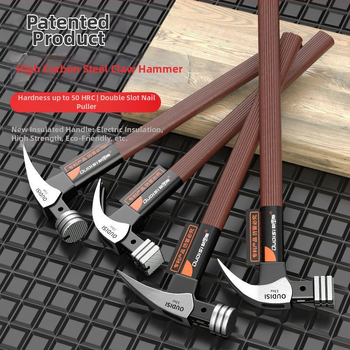 Чук с изолиран захват за електротехници, дърводелски чук с клин за монтаж и издърпване на пирони, индустриално качество, глава от високовъглеродна стомана