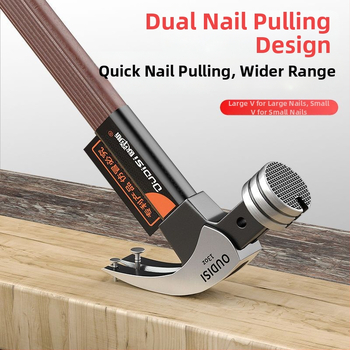 Чук с изолиран захват за електротехници, дърводелски чук с клин за монтаж и издърпване на пирони, индустриално качество, глава от високовъглеродна стомана