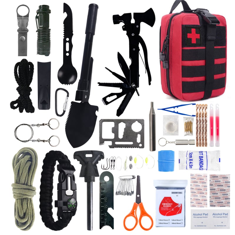 Houjia Outdoor – Kempingo išgyvenimo rinkinys, daugiafunkciniai išgyvenimo įrankiai