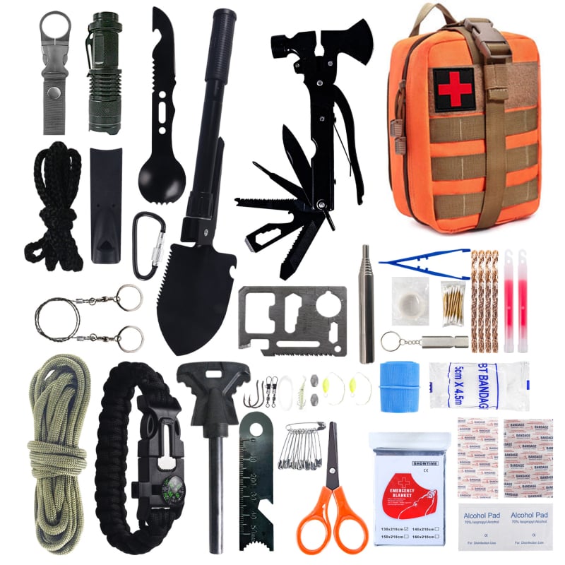 Houjia Outdoor – Kempingo išgyvenimo rinkinys, daugiafunkciniai išgyvenimo įrankiai