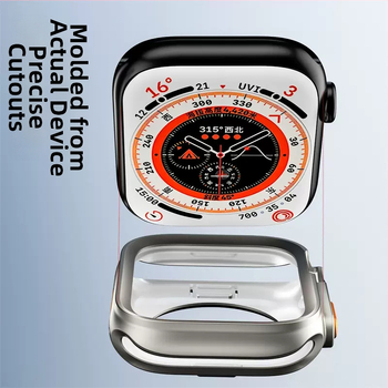 Apple Watch S8 kaitsekaitse ümbris – PC + karastatud film, kukkumiskindel, sekunditega pehmeks korpuseks