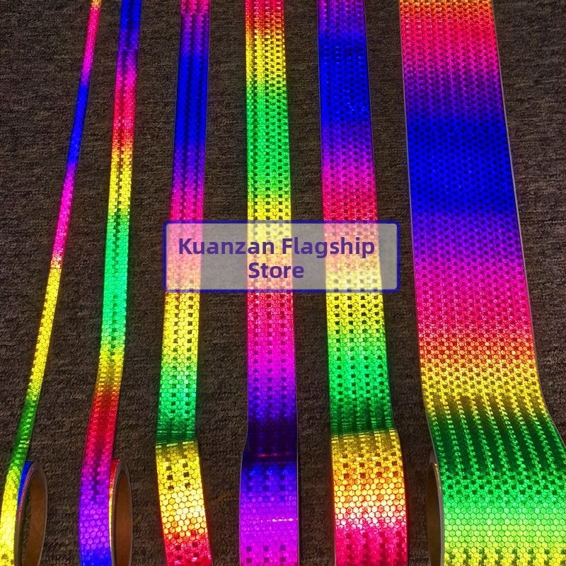 Elektriskā motocikla korpusa dekoratīvās uzlīmes ar krāsainām atstarotām lentēm — Zīmols: Unique, Materiāls: Other