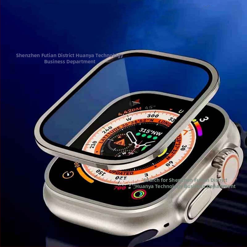 Zaštitna folija za Apple Watch s integriranim okvirom, titanijova legura, kaljena folija