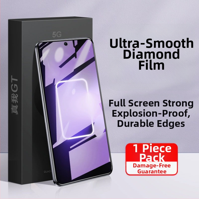 Tempered glass priekšējā ekrāna aizsargs realme ierīcēm — priekšējais plēve, HD skaidrība, pret zilās gaismas iedarbība, iekļauts otrais līmējums